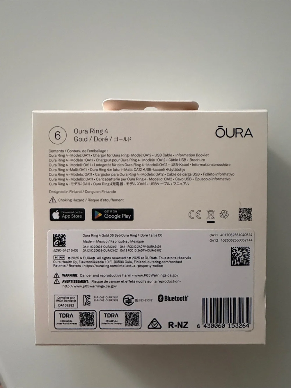 Oura Ring 4 - Gold, Size 6